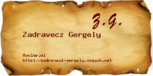 Zadravecz Gergely névjegykártya